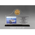 Coinlock Coin Display/ Award with Arched Center (8 1/2"x6"x3/16")